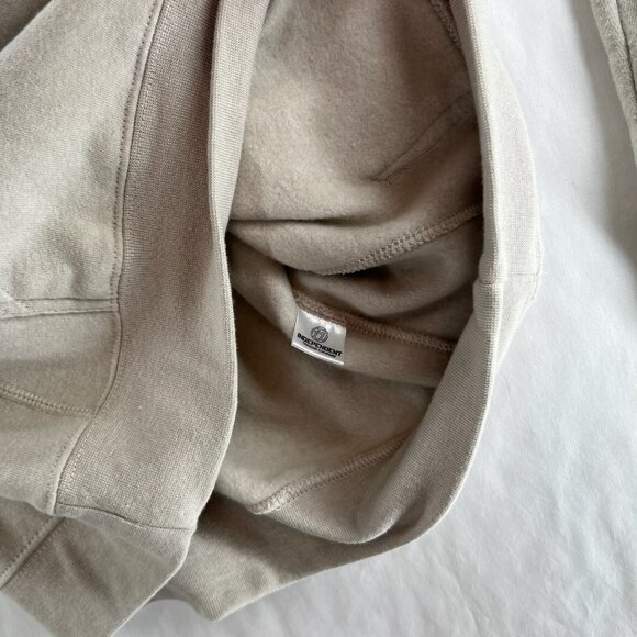 Moondoggies Beach Club Line Up Hoodie Mens M Pullover Fleece Graphic Print Beige - Picture 11 of 11